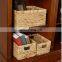 Storage Baskets,Woven Natural Water hyacinth Box with Handle