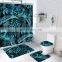 Hot selling  shower curtain set for bathroom printed hotel shower curtain sets with rugs