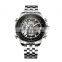 SKMEI AD0993 Full Stainless Steel Quartz+Digital Big Plate Silver Color Complete Calendar Day/Date Auto Date Men Sport Watch