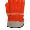 HY Canvas cuff sandy orange pvc coated gloves