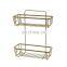 2 Tier  Stainless Steel Wire Rack Wall Mounted Adhesive Magic Sticker Bathroom Storage  Shelf Rack