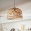 Woven Bamboo Lampshade Natural Simple Hand Weaved Pendant Light chandelier Ceiling Light