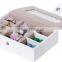 White Leather Jewelry Box with Travel Case and Lock Storage Case Organizer