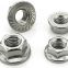 Carbon Steel / Stainless Steel Hex Flange Nuts M5 - M20 With Coarse / Fine Thread