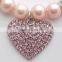 customized crystal pearl pet heart charm necklace in wholesale