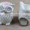 Ceramic Owl Tealight Holder With Gold Line