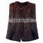 QD80559 Natural Black Brown Knitted Mink Fur Long Shawl and Cape White Color Customized