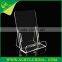 3mm clear acrylic cellphone holder with hot-bend forming and jointing, transparent perspex smartphone rack with 100*45*160mm