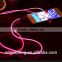 Factory price EL wire earphones strong flowing light with rhythm of music led headphones with microphones blue green multi color
