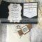 gorgeous pocket black letterpress wedding invitation card with glitter belt                        
                                                Quality Choice