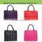 Popular waterproof nylon multicolor dot printed lunch bag for office