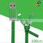 High Quality Colorful Fast Charging 2 in 1 USB Cable Zipper