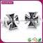 High Quality Fashion Stainless Steel Cross Earrings For Men