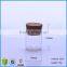 12ml Mini Clear Wide Mouth Glass Jar With Wooden Lid,Glass Bottle With Cork Stoppers
