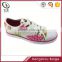 Latested girls custom printed canvas shoes with flower print 2016