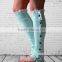 2015 Christmas straight thick leg warmers with button lace knitting boot cuffs