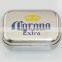 Mini square tinplate kids key chain ring tin box