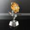 Newest design custom crystal glass flower model