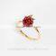 Newest design fashionable enamel strawberry ring fancy design ring