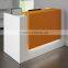 white modern salon reception desk / fast food restaurant reception desk