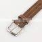 Wide genuine leather belt with pin buckle for golf and jeans