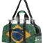 Portable travel bag with Brazil flag printing