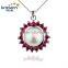 Latest Fashion AAA 9.5-10mm Button Sterling Silver Single Pearl Pendant