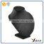 standing black fabric bust mannequin for necklace display