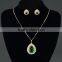 2016  elegant women's jewelry water drop green cubic zircon 18k yellow gold plated