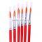 Hot Sale Paintbrush Mini Sable Hair Travel Artist Paint Brush Set Red Handle drawing Brush Round Artist For Acrylic oil Painting