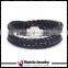 PU Leather Rope Bracelet with Shamballa Magnetic Clasp