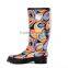 Western Colourful and Cheap Rubber Ladies Rain Boots for Women