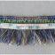 6.3cm polyester fringe tassel, Woolen fringe trimming with Jacquard, decorative Jacquard tape for garment