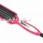 Pink 3 In 1 Professional Hair Salon Equipment Electric Hair Straightener Brush With Hair Curler