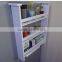 Wooden Storage Shelf Beside Fridge White Kitchen Assemble Shelf