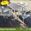 Modern dining table set plastic wood garden dining furniture