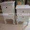 UEnjoy Shabby Chic Pair of Bedside Table Unit Wooden Cabinet 2 Drawers Nightstand Bedroom