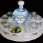 Supply round and square acrylic bottle and cup bar tray
