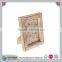 Custom made fired wooden photo frame with glass and frabric back