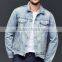 2017 In Trend Light Wash Jacket jeans Fade Color custom Mens denim jacket