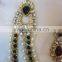 Maroon Green RANI HAAR stone Gold plated BRIDAL necklace EARRING set