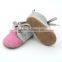 Wholesale Rose Pink Genuine Leather Moccasins Baby Shoes with 2017