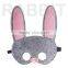 Cute rabbit felt cute rabbit/ fox party mask with elastic cord