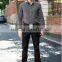 new men's 100% cotton black white striped long sleeve slim fit business shirt