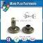 Made In Taiwan Double Capped Rivets Gilt Brass Medium Black Steel
