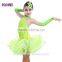 Child Kid Rhinstone Latin Competition Dance Dress Girls Sexy Open Back Samba Tango Performance Dress