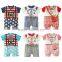 summer navy style short sleeve flat angle baby romper