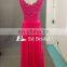 Real Picture V Neckline Sleeveless Corset Hot Pink Chiffon Long Bridesmaid Dresses For Wedding