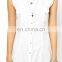 CHEFON long white maxi dress Shirt Dress With Cut Out Back