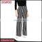 Wholesale High Waisted Vertical Black And White Stripe Lady Pants Wide Leg New Style Women Trousers
